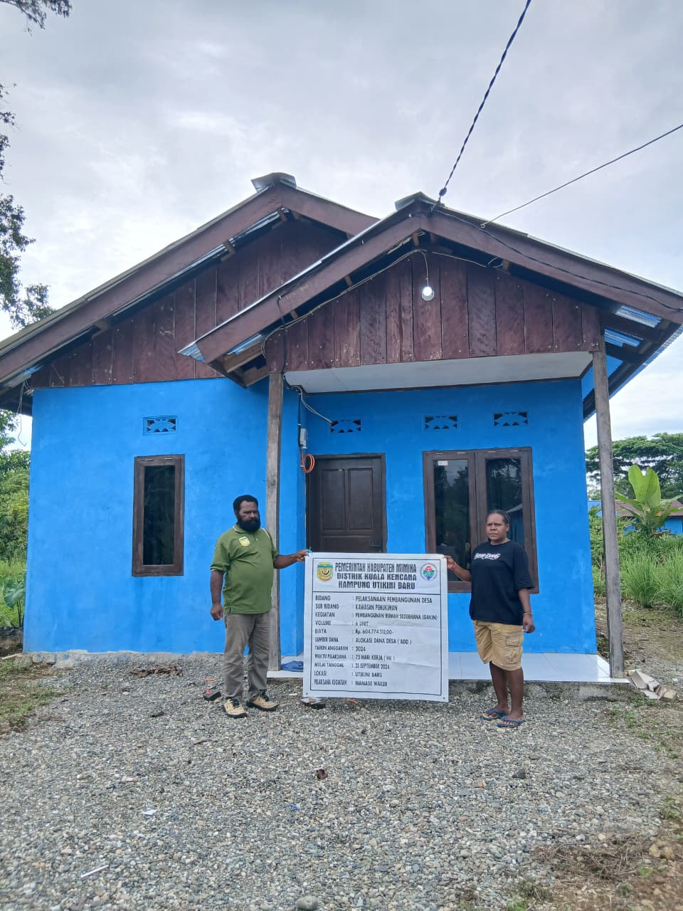 Pembangunan 10 Unit Rumah di Kampung Utikini Satu Sudah Rampung