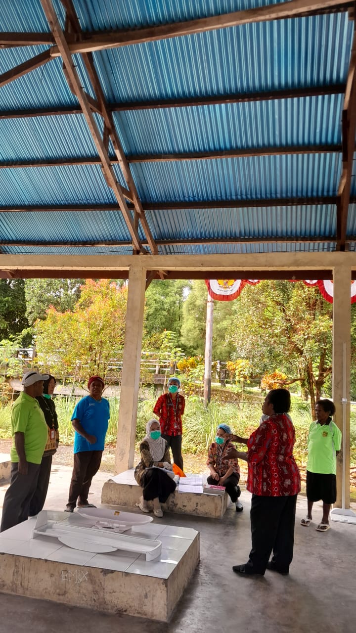 Suasana pelayanan Posyandu di Kampung Bintang Lima