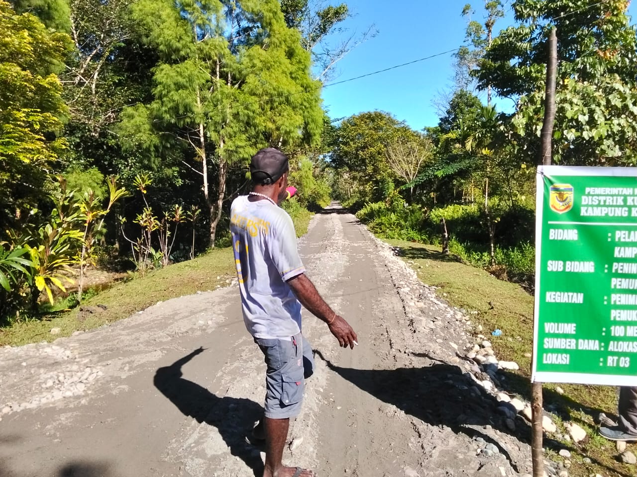 Jalan yang sudah selesai ditimbun