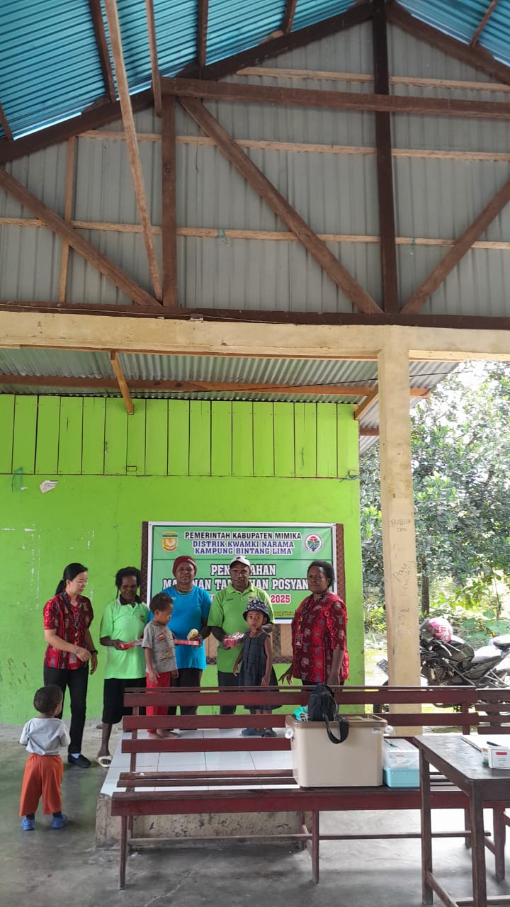 Suasana pelayanan Posyandu di Kampung Bintang Lima