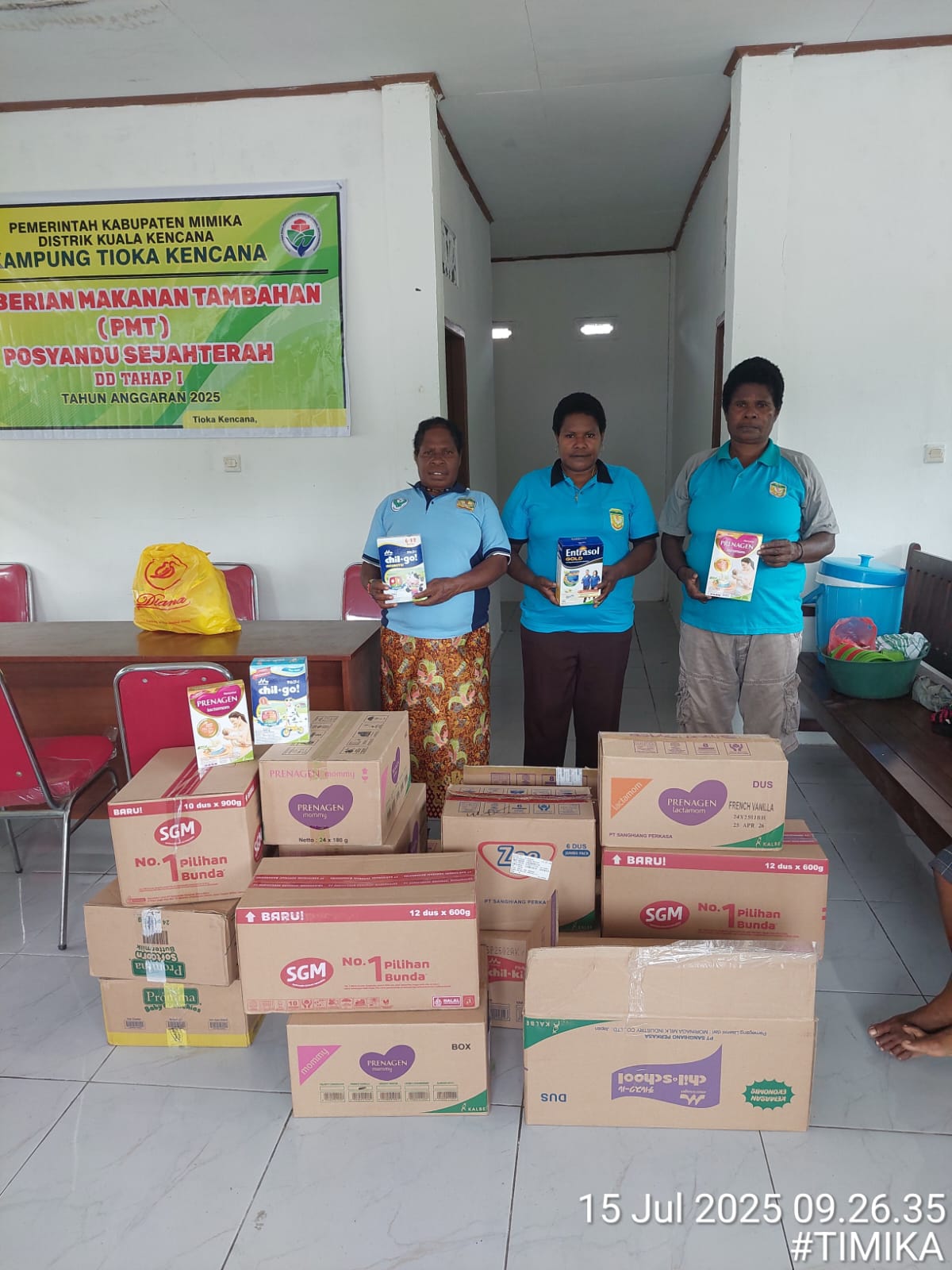 Makanan tambahan yang akan dibagikan kepada balita, ibu hamil dan lansia
